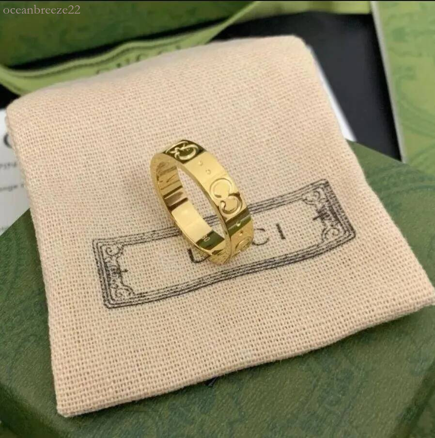 GG Rings Fashion Designer Ring Popular Mens Titanium Steel Sier Rings Engagements For Womens Jewelry s Love Letter Plated With box gift gucclyness j