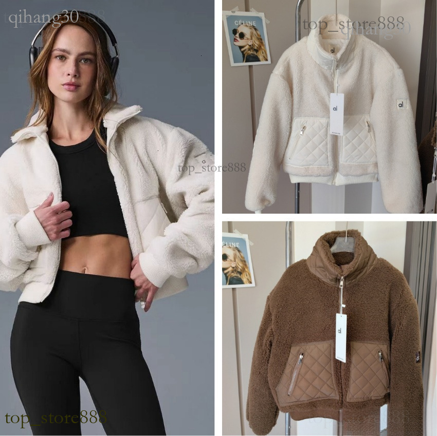 Aloesuit Jacket Designer Aloismitys Fleece Jackets Zipper Thick Coat Parker Lamb Warm Sports Stand Up Collar Yoga Daily Street Dressing Alosetismly