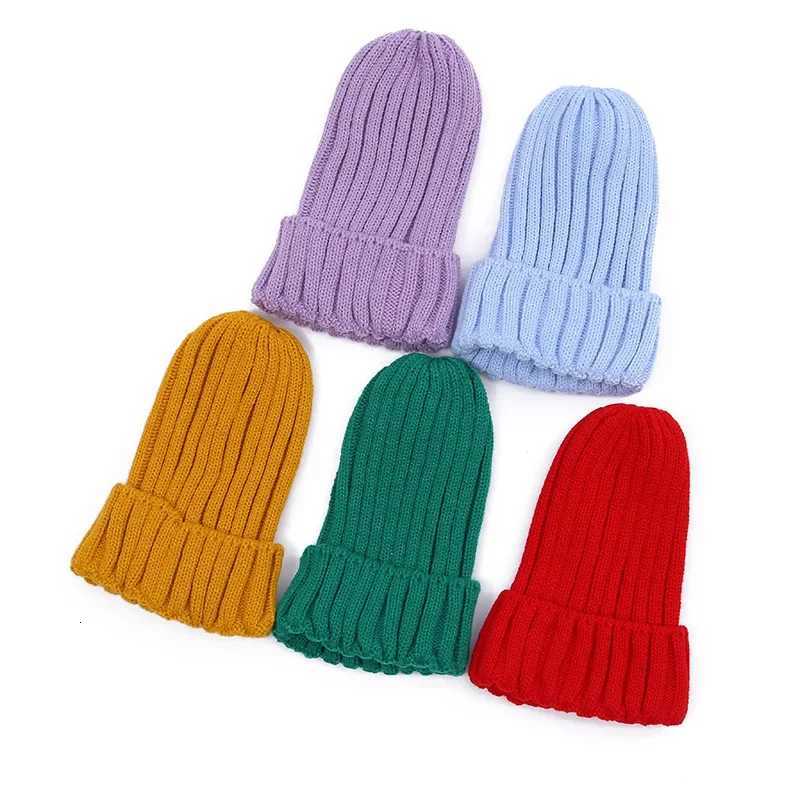 Beanie/Skull Caps Women Knitted Hat Autumn Winter Candy Colors Acrylic Beanie Unisex Elastic Warm Hip Hop CapT261017
