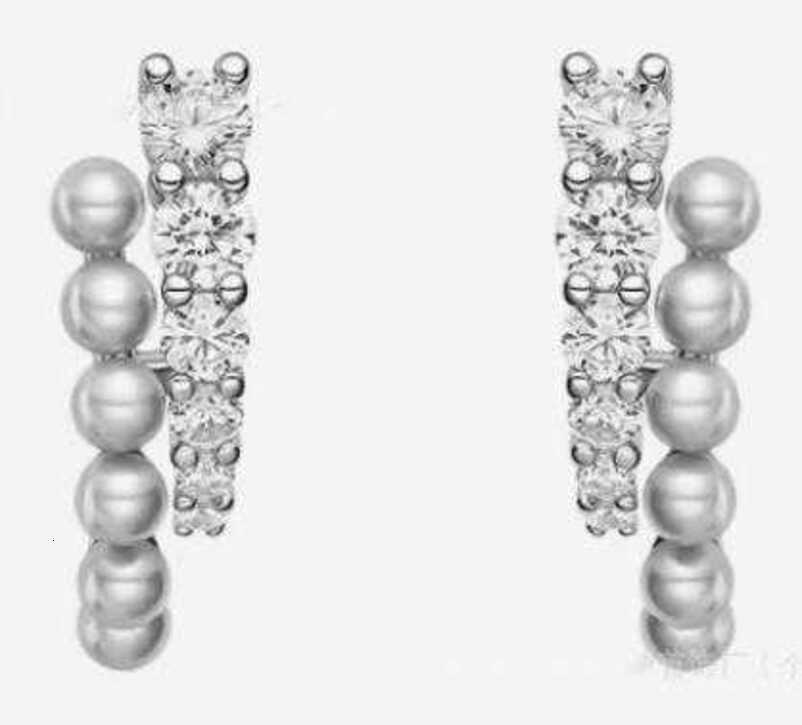 Stud Earrings HEFANG Jewelry Bubble tiny lobe Double Layer Light Luxury Simple High End Fake Two Pieces Grey Pearl Earrings Silver Needles Ear z002