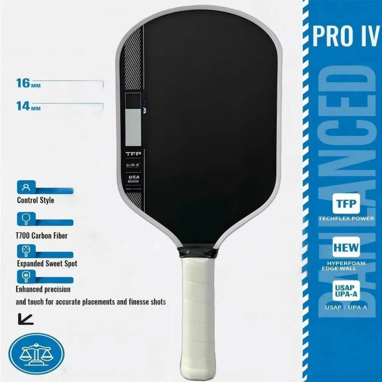 Multi-Piece Tennis Racket Matching Kits HYP Pro IV Paddle OEM Gen 4 TFP Foam * Core T700 Carbon full graphite professional tournament racquets Fiber