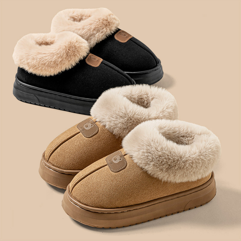 Fleece Lined Winter Slippers For Men Women With Ankle Cover Thick Sole Lightweight Eva Indoor Outdoor Warm Home Shoes Multiple C ddmykukumalu