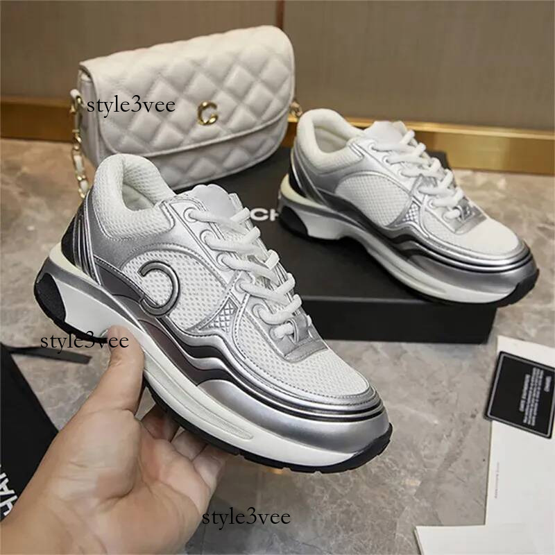 Designer Sport cc Shoes designer sneakers shoes trainers runner channal shoe outdoor shoes luxury chan shoes women shoes sports gold silver Platform