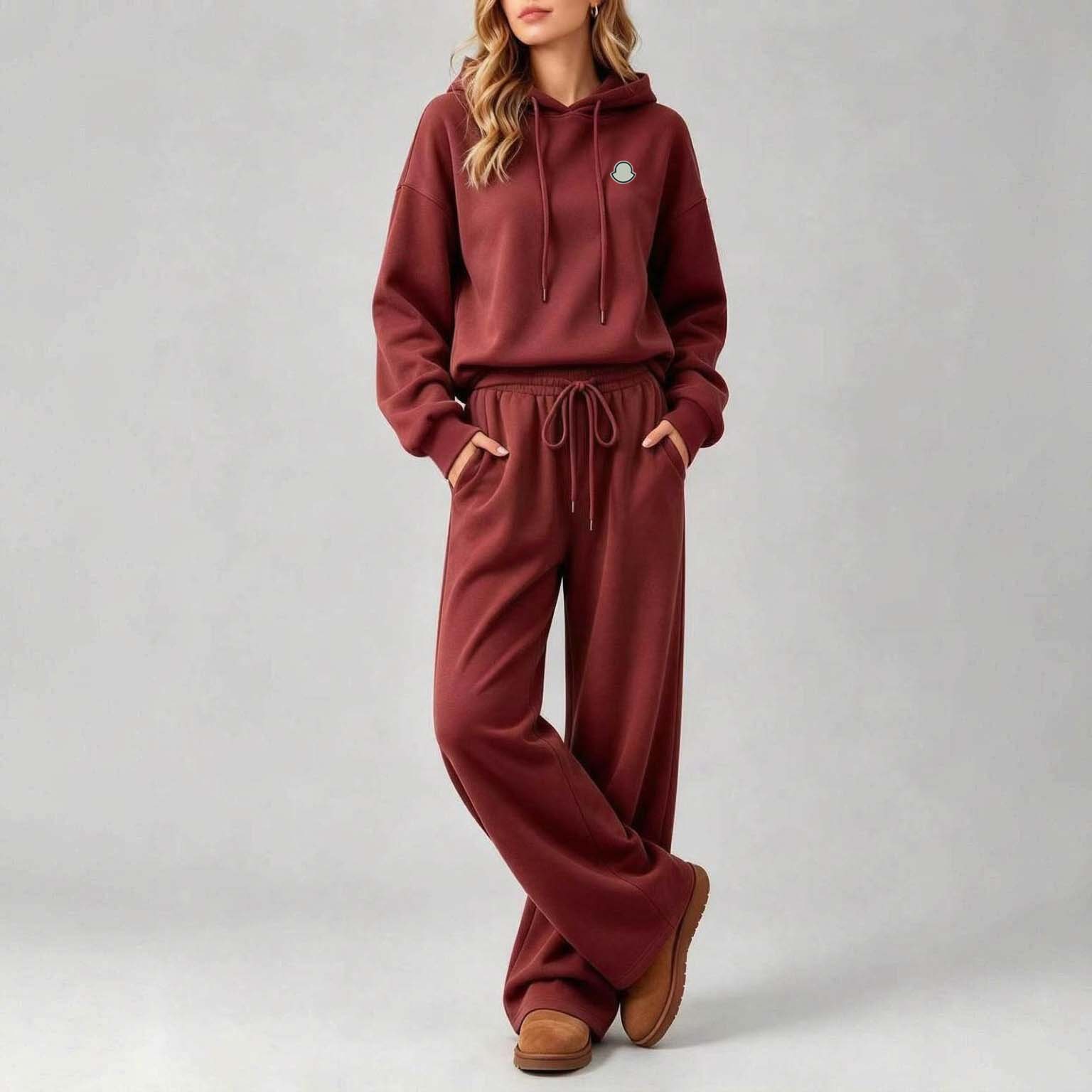 Women's Two Piece Pants Tracksuit Suit Autumn Fashion Warm Hoodie Sweatshirts Pieces Solid Casual Hoody Pullovers Long Pant Sets Size : S-XXL