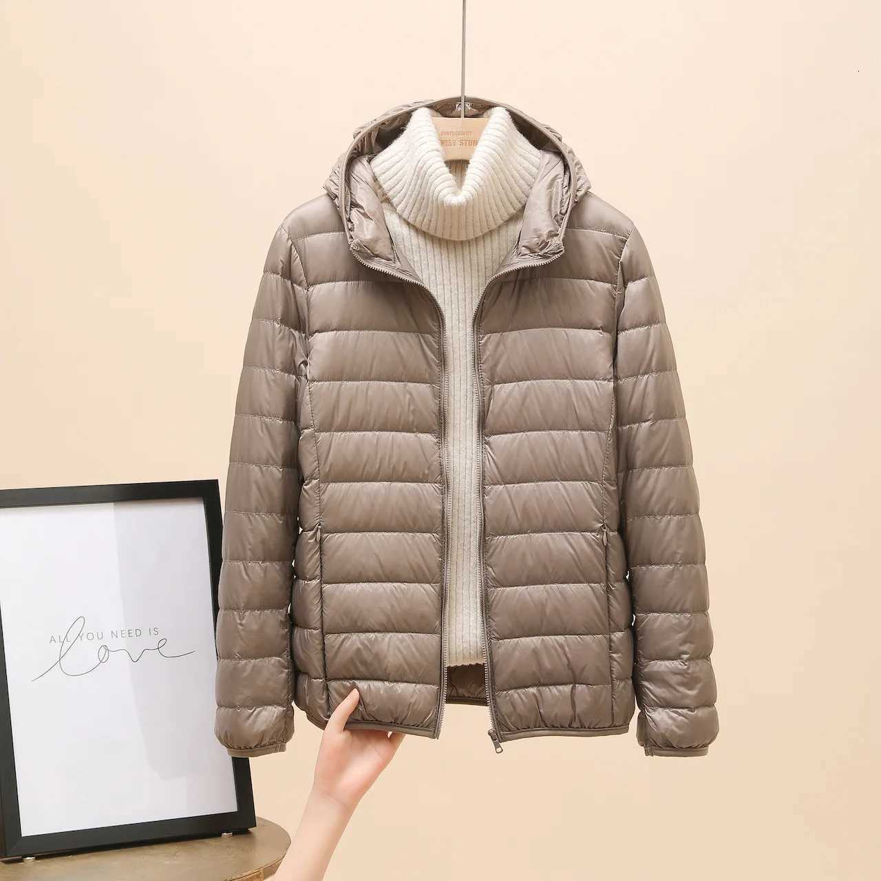 Women's Down Parkas 26 Women's Clothing Ultra Light Down Jacket Female Autumn Winter Warm Coat Lightweight Warm Jackets Female Hooded Park