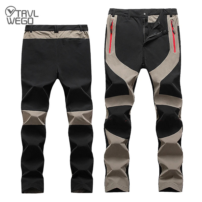 TRVLWEGO Outdoor Quick Drying Pants For Mens Sports Breathable Spring Hiking Pants Elastic Casual Camping Fishing Trousers 261017
