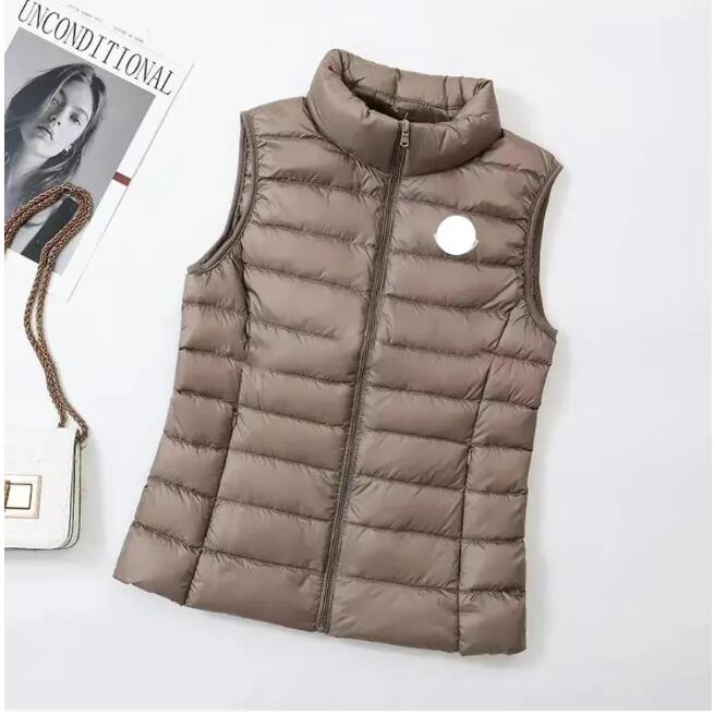 Womens Down Vest Jackets 2026 Winter Designer Brand Sleeveless Lady Vest Luxury Embroidery Badge Outerwear Coats M-4XL