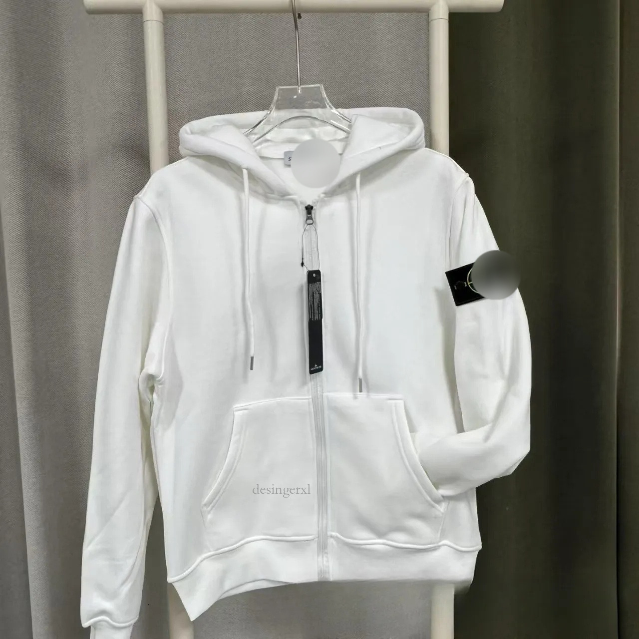 Cross Border Stanes Islamdly Hoodie Designer Zipper Rhinestone With Velvet Mens And Womens Solid Color Topstoney Fashion Long Sleeve Stones Hoodies