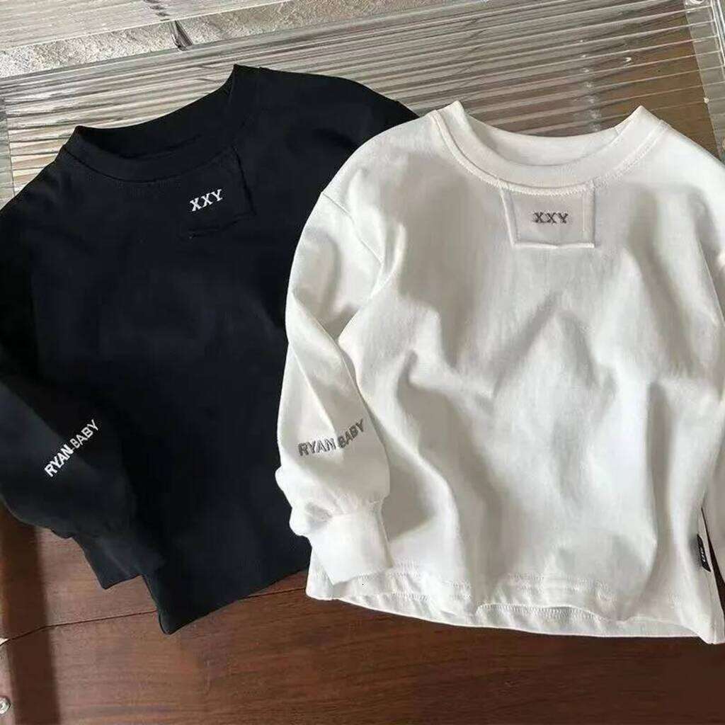 Girls Hoodie Kid Boy Girl Solid Color Sweatshirt Letter Embroidery Children Daily Long Sleeves Comfortable Wear Combed pullover Cotton Top Fashion C