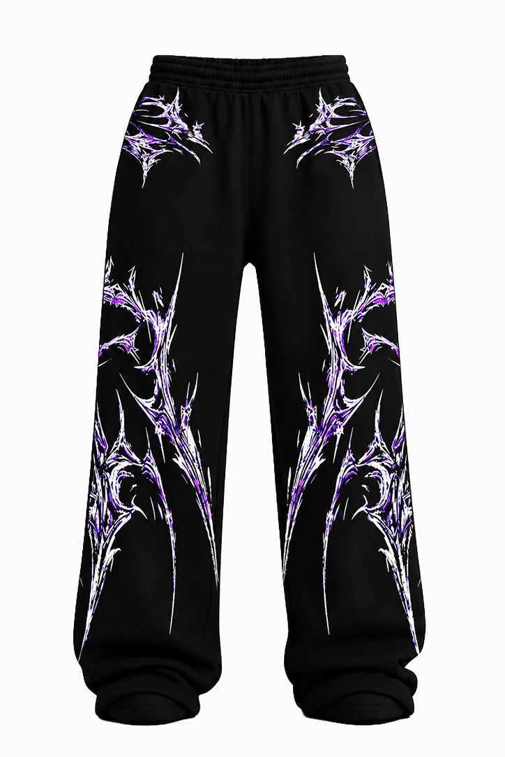 New Gothic Style Blue Purple Red Printed Men's and Women's Loose Y2K Casual Sports Fashion Street Quick Drying Pants S2610160HQD
