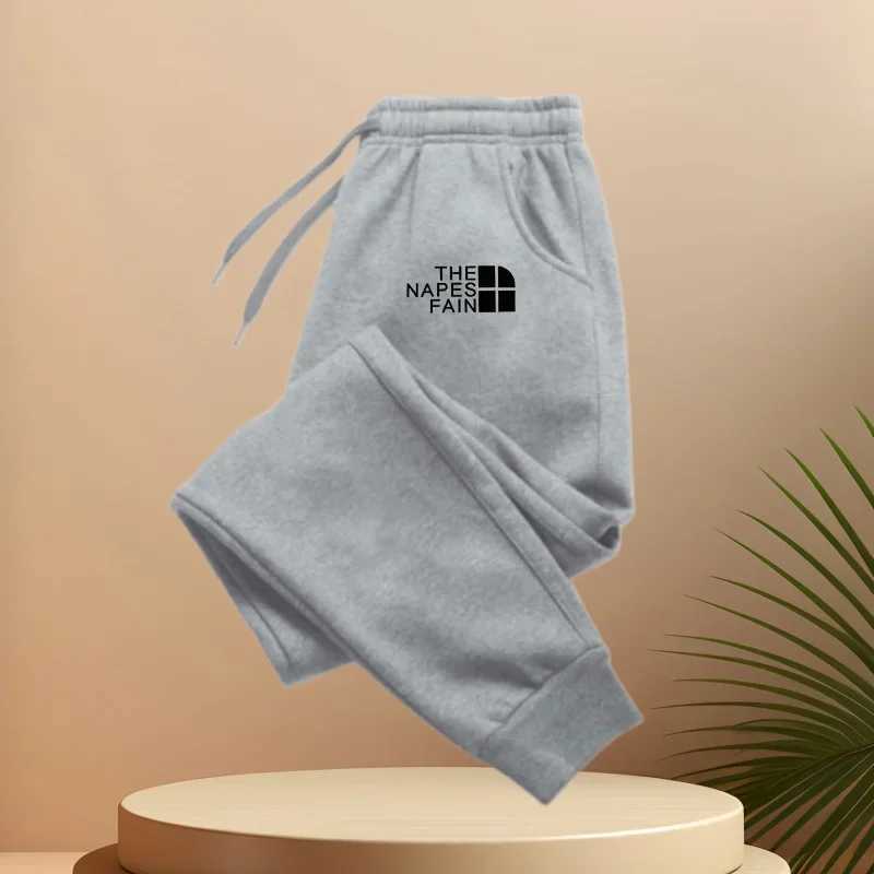 Men's and Women's universal Fall and Winter Fleece Sports Casual Pants Jogging Pants Elastic Waistband and Drawstring Design S261016V60E