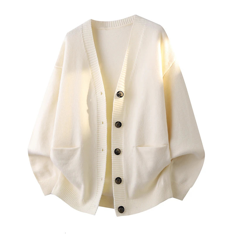 2026 AutumnWinter Style Mens Fashion Casual Solid Color VNeck Knitted Cardigan Sweater Jacket 261017