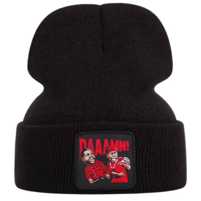Beanie/Skull Caps DAAAMN cartoon embroidered knitted hat for autumn and winter outdoor sports events Warm woolen hat hip-hop Q261017