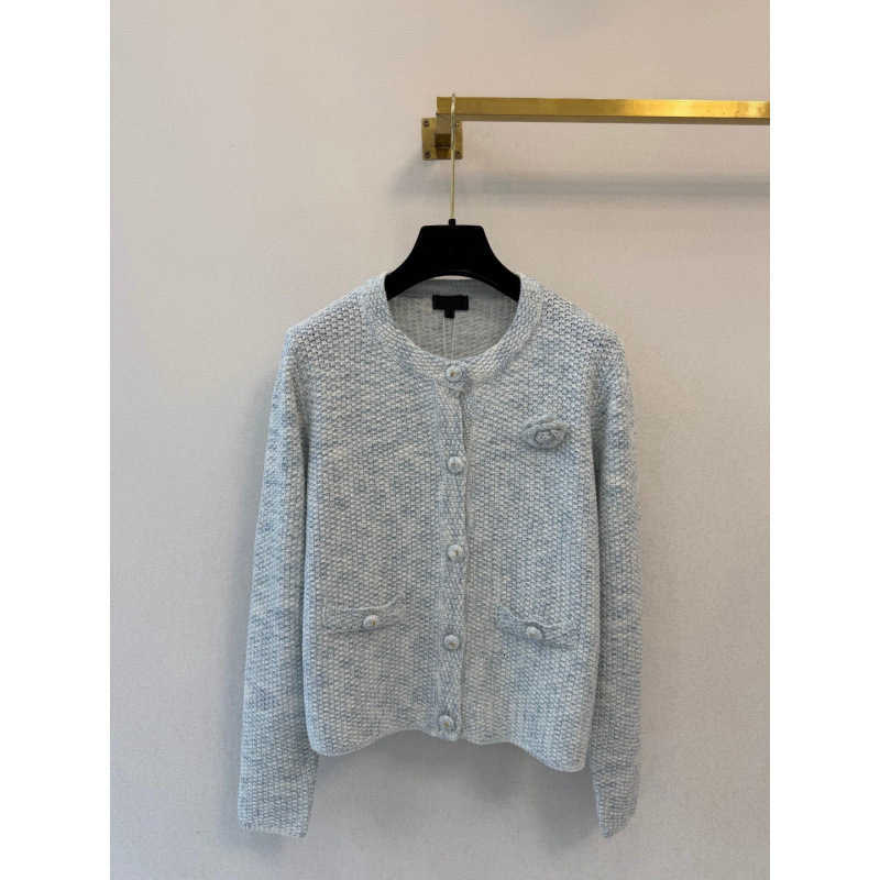Women's Knits & Tees Designer CH Brand Premium Version, Early Autumn New Collection, Color-block Striped Round-neck Knitted Long-sleeve Cardiga