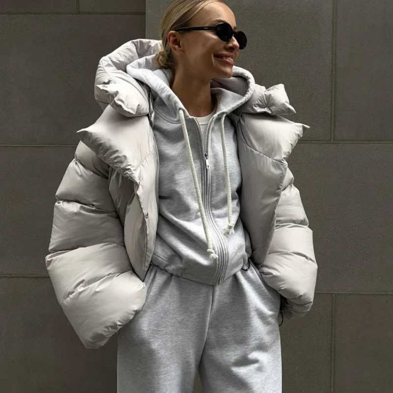 Women's Down Parkas 2026 New Winter Warm Cotton Puffer Jackets Women's Loose Parkas Coat Vintage Bread Outwear Office Ladies Quilted Cloth