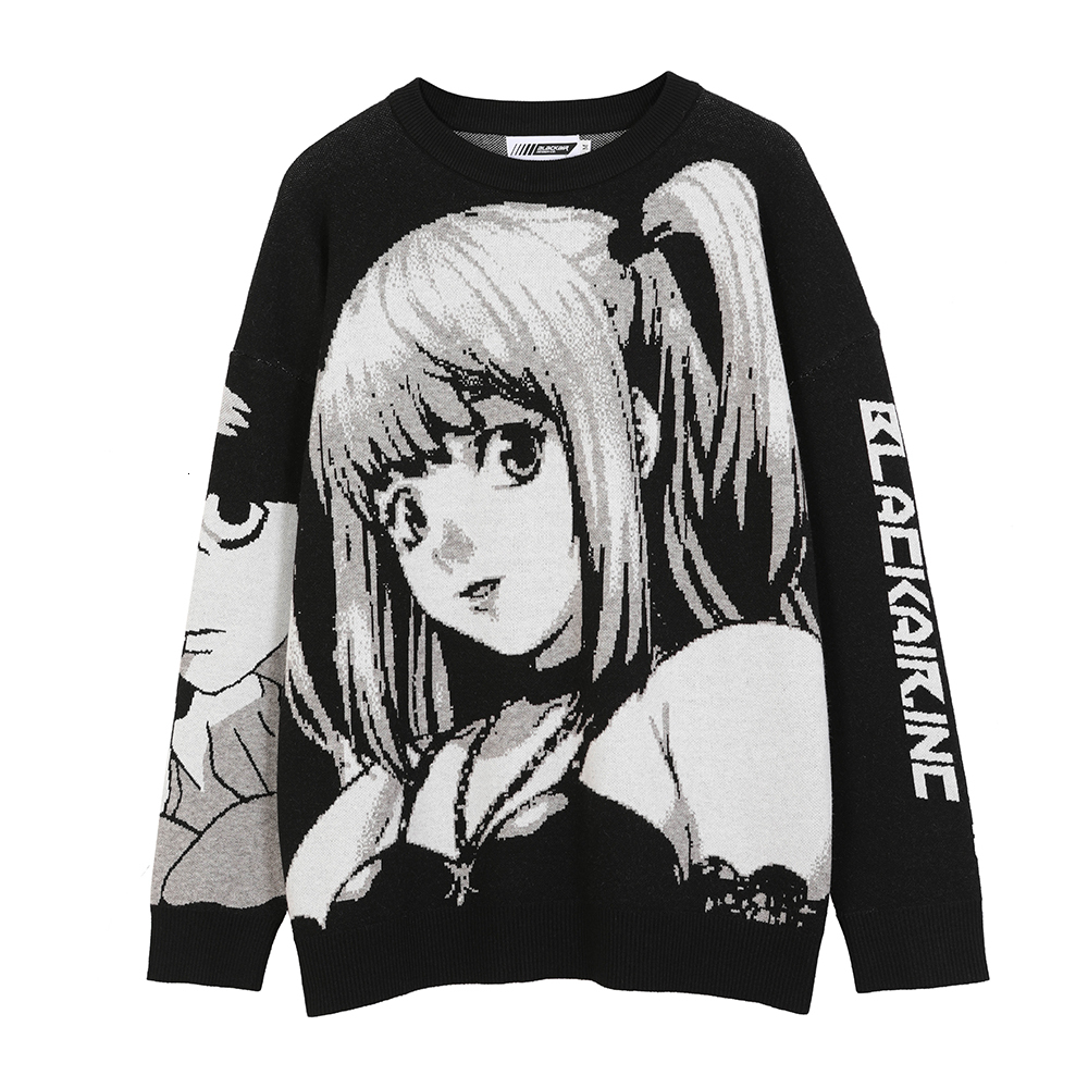 Anime Kawaii Winter Men Gothic Clothes Goth Man Sweater Men's Cartoon Women Tops Japanese Sweatshirt Male Streetwear Harajuku 26Y1017
