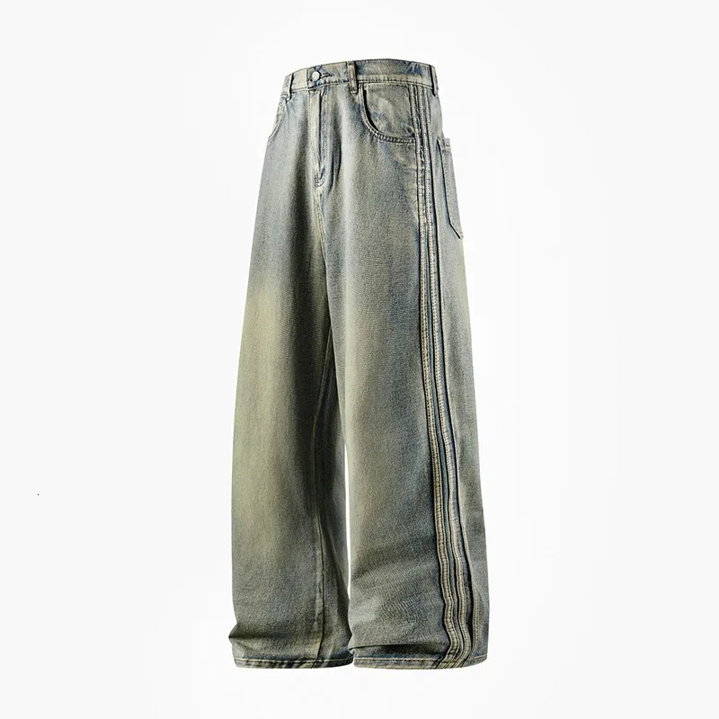 Man Pants Jeans Baggy Jeans Loose Fit Straight Leg High Street Casual Trousers For Men Spring Autumn Trendy Wide Leg 261016