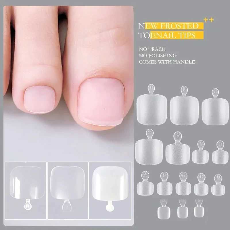 False Nails 120/150Pcs Toenails Short Square Fake Soft Gel Full Cover Pre-shape ToeNail Tip Matte Press on Fake Toe Nail Extension Q261017