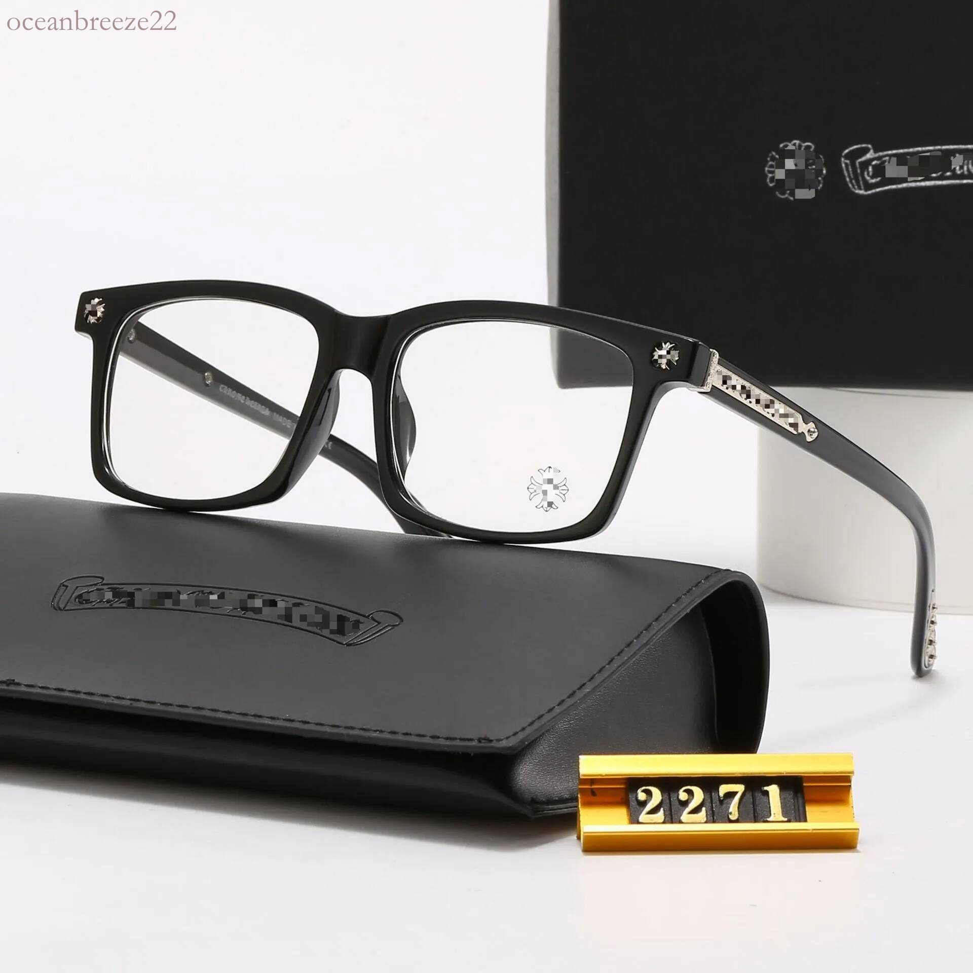 Chrome Sunglasses for women designer sun glasses men eye chromed glasses woman new square frame can be fitted with prescription lenses ma cross glas