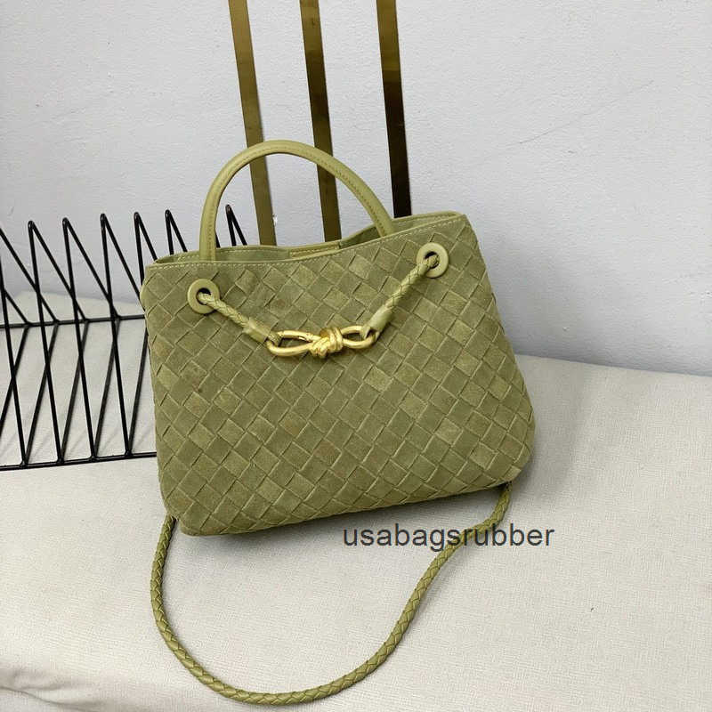 Luxe Designer Style 2026 Winter New Leather Women's Bag Suede Hand Woven Handbag and Shoulder Bag