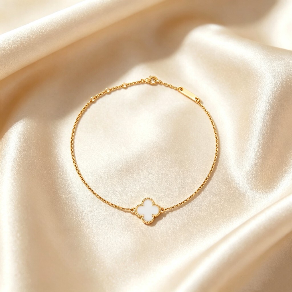 Designer Jewelry vanly Exquisitely crafted mini four-leaf clover single-flower bracelet, a delicate and elegant fashion accessory for women