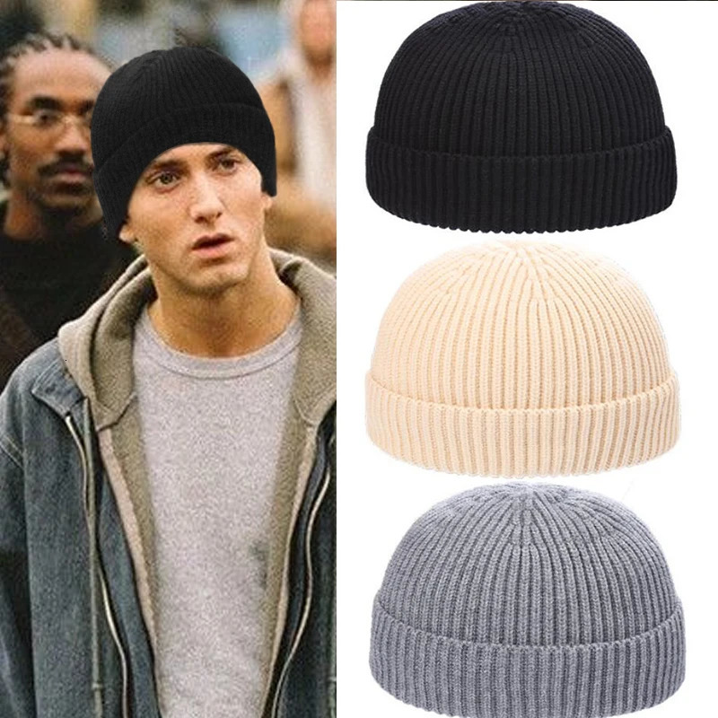 Winter Women Men Solid Color Warm Knitted Brimless Hat Male Beanies Autumn Hip Hop Skullcap Street Beanie Unisex Melon Cap 260928
