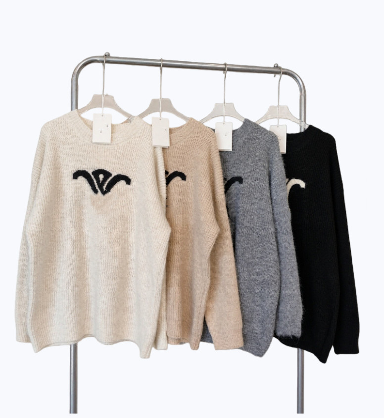 Luxury Women Sweater Pullover Classic Letter Designer Sweaters 2026 Woolen Sweaters Women Casual Loose Knit Sweater