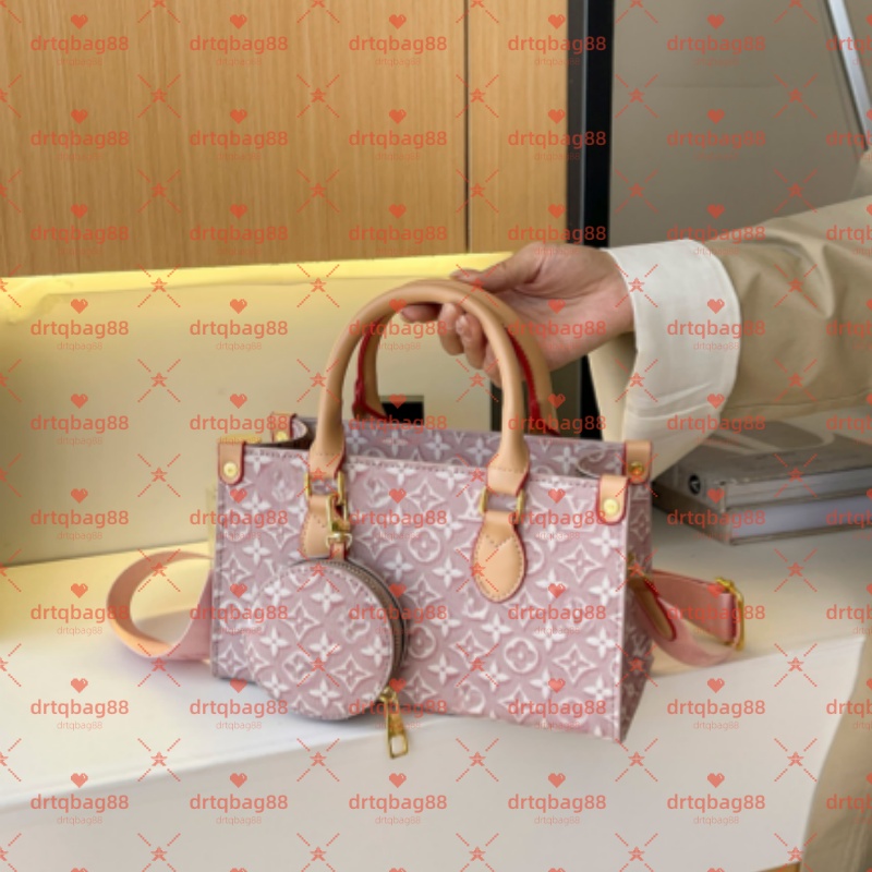 Wholesale Ladies Monogram Print Tote Bag 2Pcs Set, Women Top Handle Handbag With Detachable Wide Strap & Small Round Purse, Casual Daily Shoulder Cr