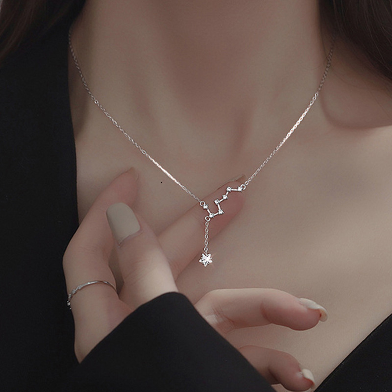 Jewelry 925 silver necklace stylish unique design women delicate luxurious clavicle chain a 2023 new and popular model perfect for layering in summe