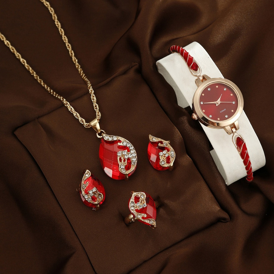 2 Hot-Selling Ladies Product Directly From The Manufacturer: Versatile Simple Quartz Watch, Bracelet, Necklace Set For Wit ljh654