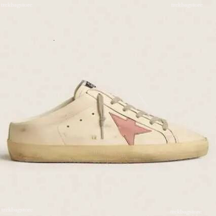 star sneakers New Korean vintage style star patterned distressed shoes for women genuine leather slip on and versatile goolden Star Sneakers 241