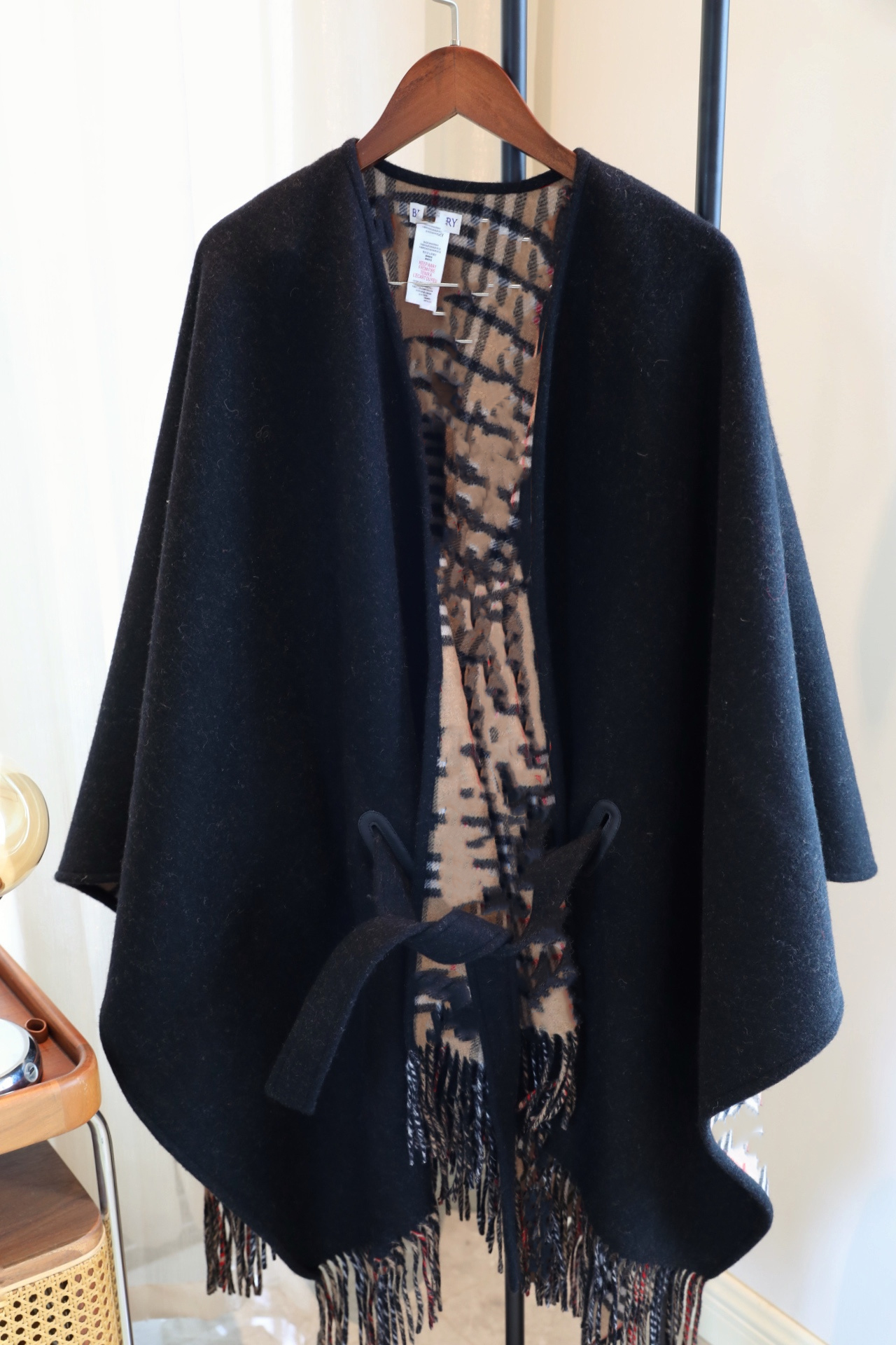 bbr designer cashmere cape, shawl, women's double-sided wool coat, raincoat, winter warmth scarf