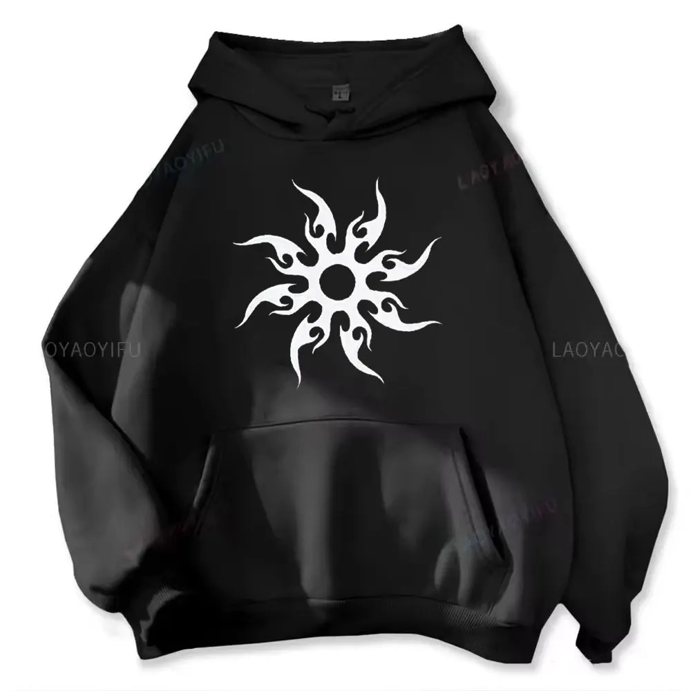 Men's hoodie with sun pattern print Harajuku hoodie fashionable and casual hoodie cartoon pattern top 261015