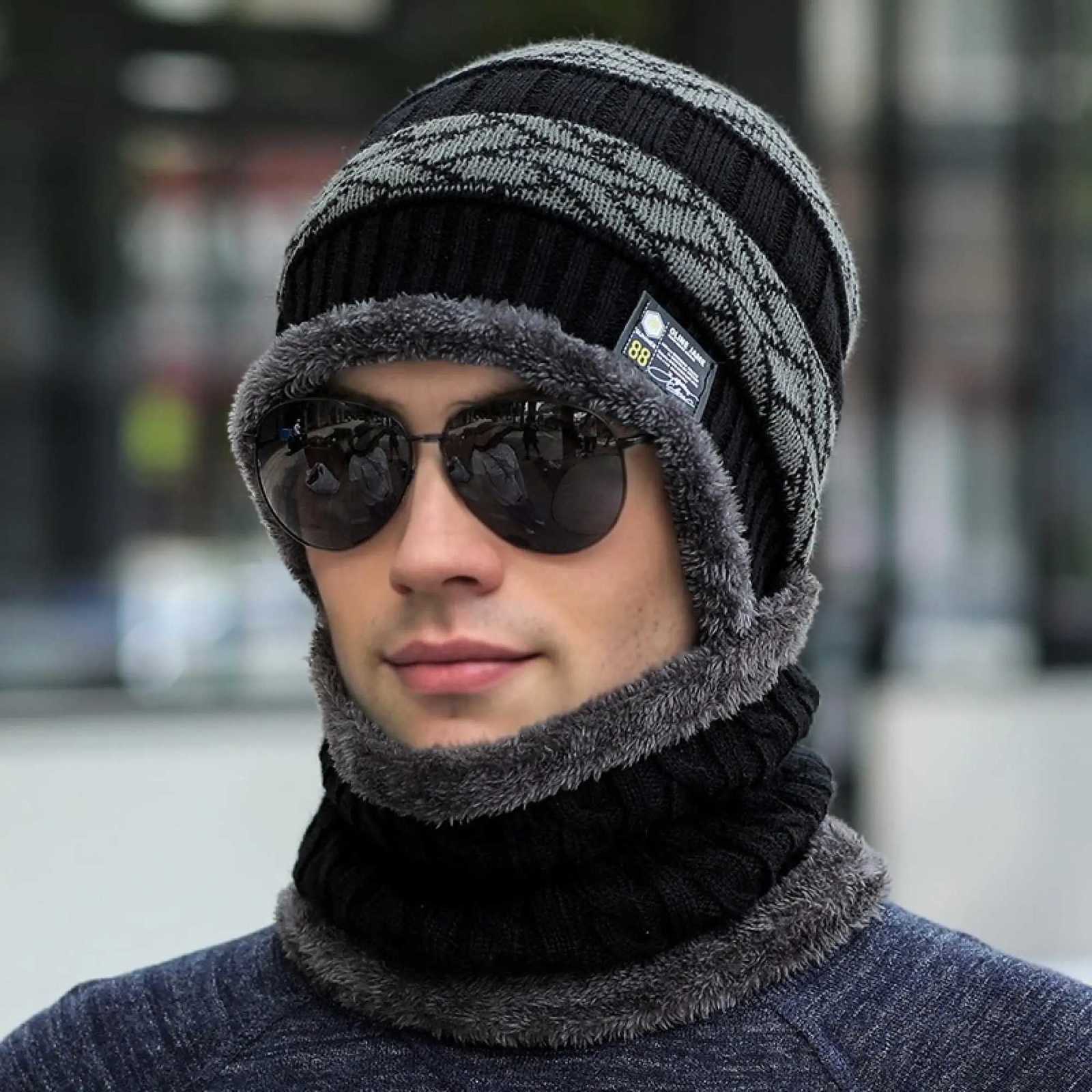 Beanie/Skull Caps Hot Sale New Style Fashion Men Women Knitted Hat Plush Fur Lining Thick Warm Hat Suit Stylish Winter Hats Leisure Beanie Cap Q2610