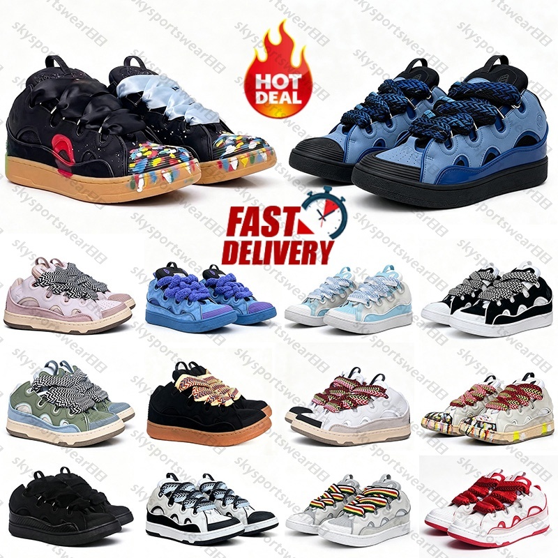 2026 Black Grey Contrast Color Mid Top Men Women running curb trainers embossed nappa Skate Shoes Unisex Thick Sole Fashion Street Sneakers Size 35-