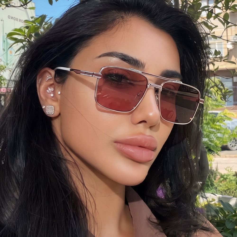 New Metal Double-Beam Sunglasses, A Trendy Outdoor Driving Accessory For Both Men And Women, Offering Sun Protection Laotie