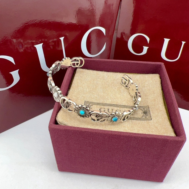 Designer Jewelry Guccara Bracelet s flower bracelet open style bangle light style titanium steel colorful Jewelry Guccara for men and women