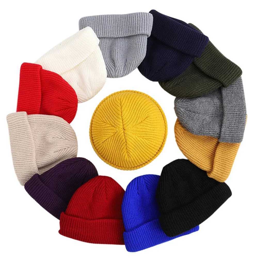 Beanie/Skull Caps Unisex Knitted Beanie Hat Solid Color Cuffed Winter Cap Multicolor Optional Warm Soft Skullcap for Men Women Outdoor DailyWearT261