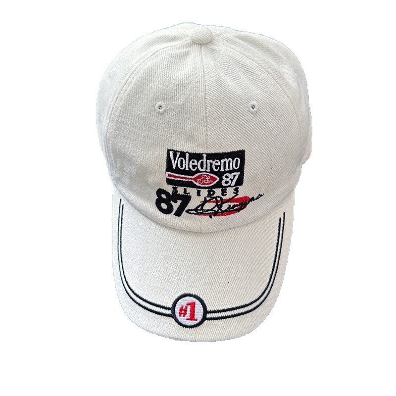 Brushed washed cotton color-block cap, unisex, for outdoor sports and casual wear, American hip-hop style baseball cap