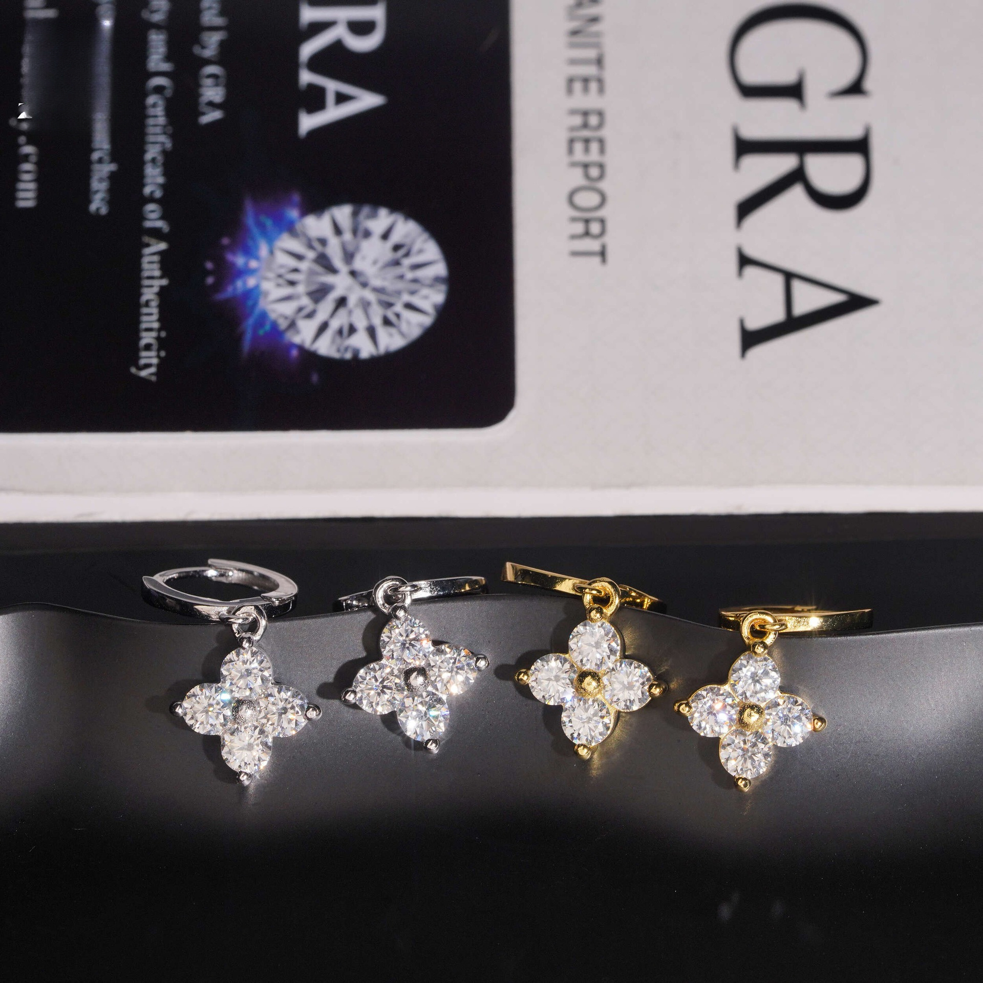 men's and women's luxury niche best-selling floral earrings with S925 silver inlaid VVS moissanite, personalized style