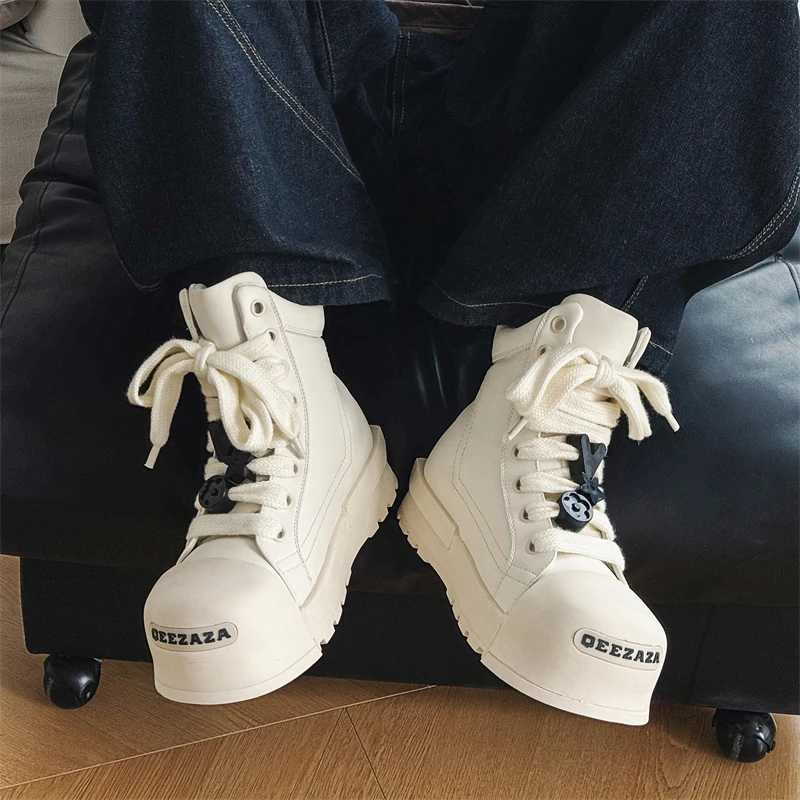 Black and white couple high top shoes Trendy quality design style Leisure Outdoor Fashion Party Daily thick soled youth shoes Q261015