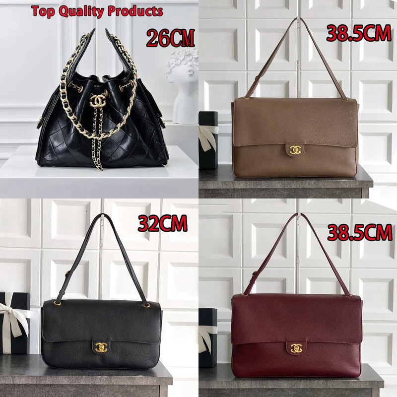 CF Maxi Flap bag Women Designer Maxi Shopping bag Large capacity flip bag 2 sizes 32CM 38 5CM Grain Vintage Handbags Cowhide Leather Tote Bag 171717