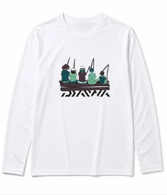 Cartoon Fishermen Print Long Sleeve T-shirt for Men Breathable Streetwear Y2K Soft Comfy Casual Crew Neck Outdoor Fishing Tee 261013