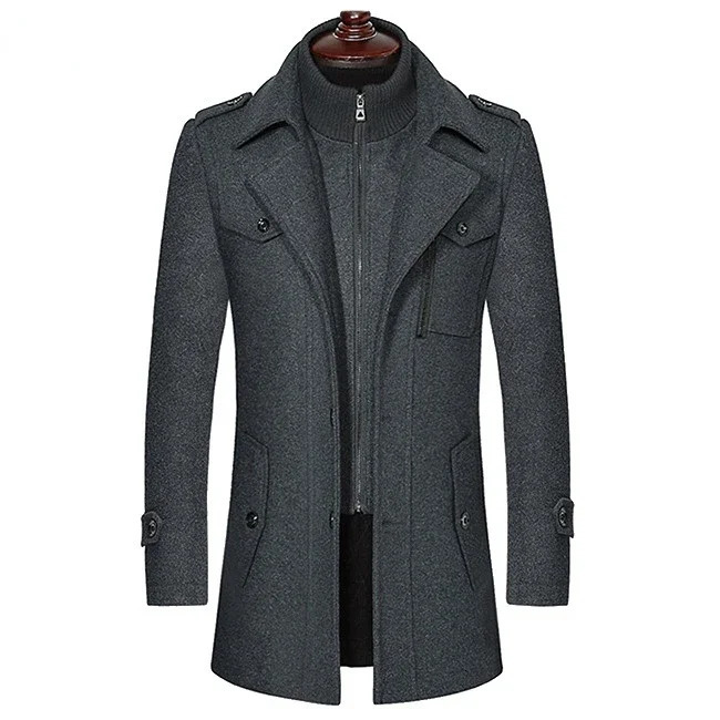 Men Winter Cashmere Overcoats Wool Blends Trench Coats Jackets High Quality Warm Jackets Male Business Casual Trench Coats 261015