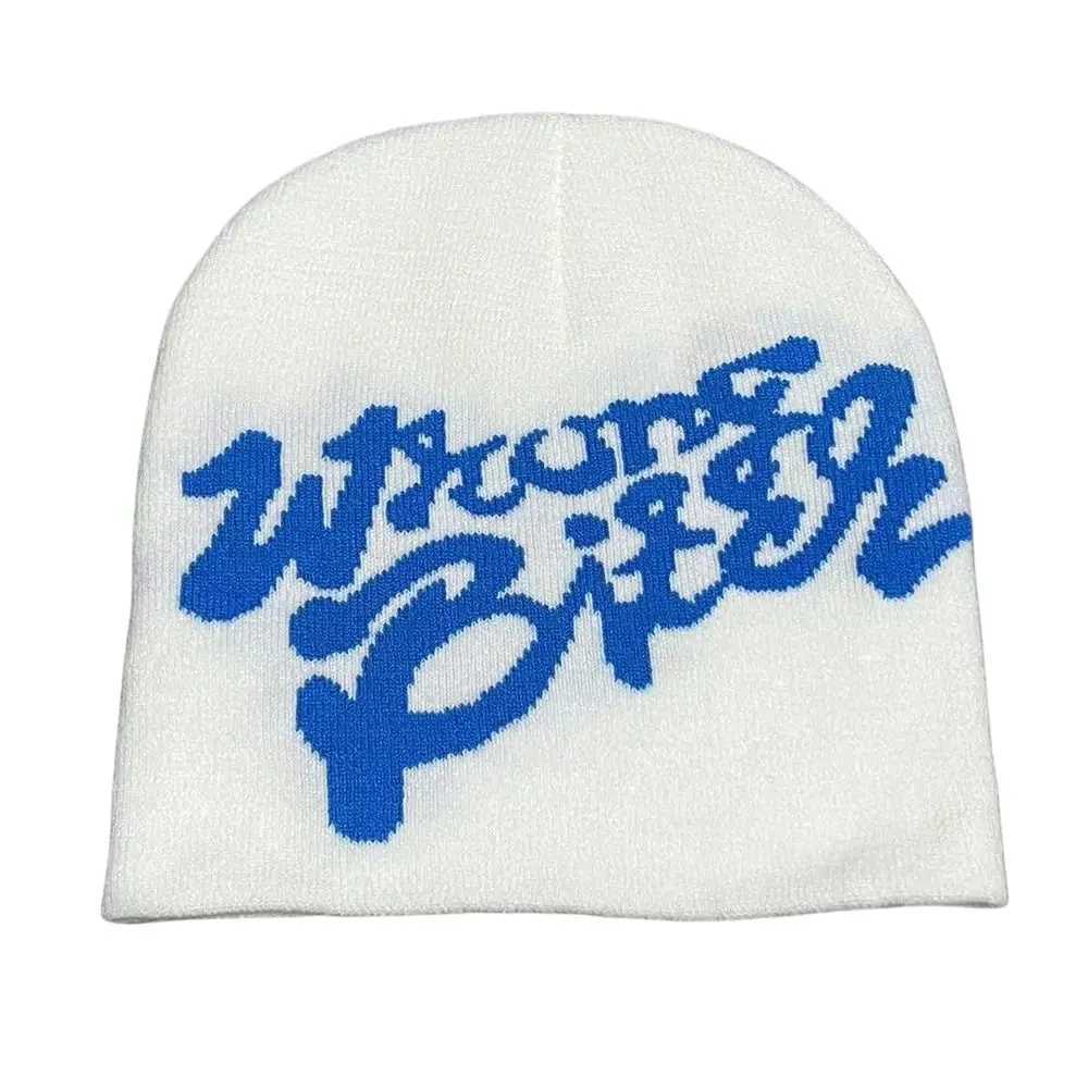 Gothic Letter Printing Knitting Cap Hat Wool Acrylic Warm Cold Cap Y2k Ins Casual Skullies Outdoor S261017C5CB