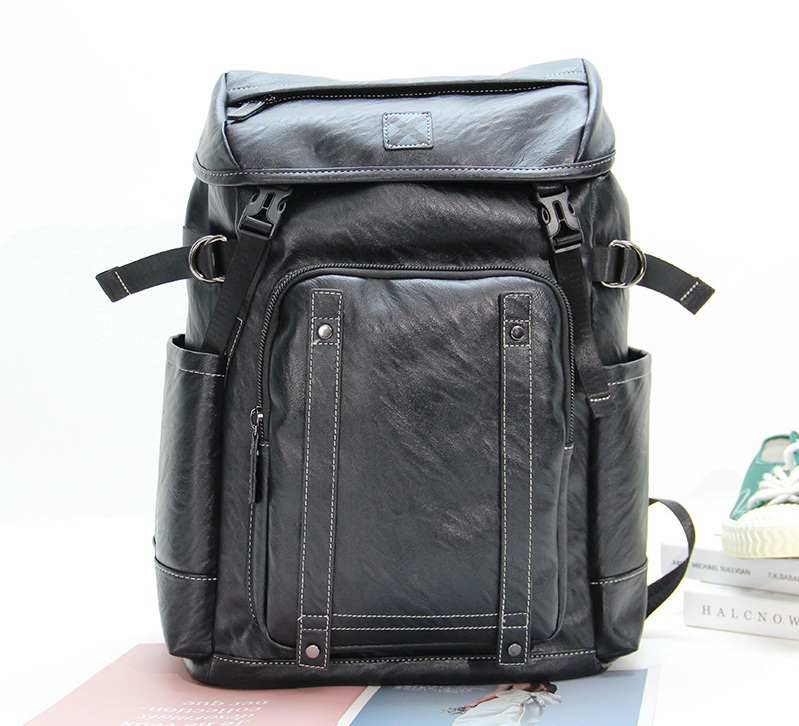 Designer Women Men Backpack Vintage Men's Backpack Fashion Flap Buckle Backpacks For Men Luxury PU Leather Travel Backpack Large Capacity 14 In