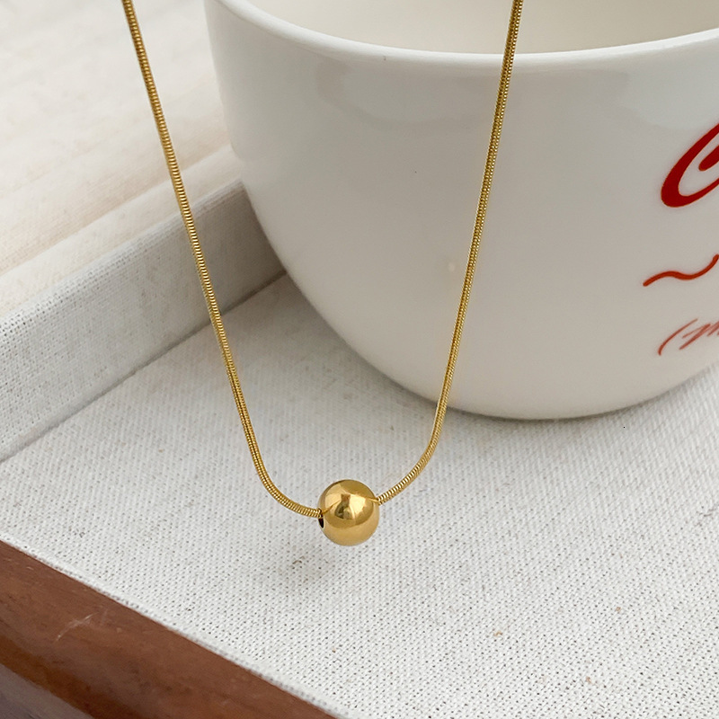 Fortune Titanium Steel Necklace For Women Fashionable Versatile Simple Collarbone Chain New Small Gold Beads Light Luxury Choker