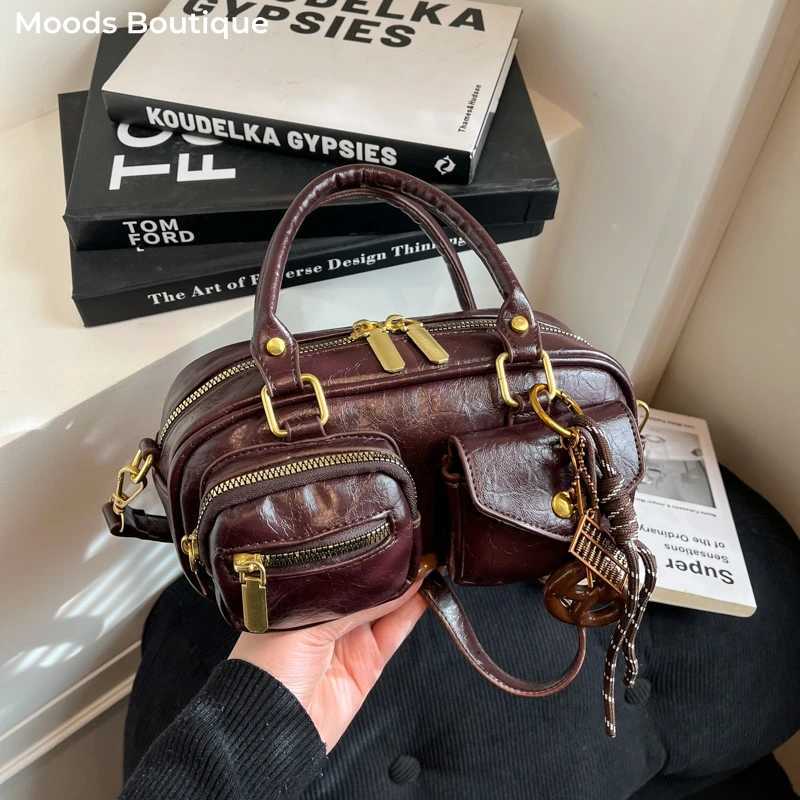 Evening Bags Biker Style Y2K Top-handle Bags For Women Fashion Essentials Shoulder Cross Body Boston Bag 2026 Latest Designer Handbags H261016