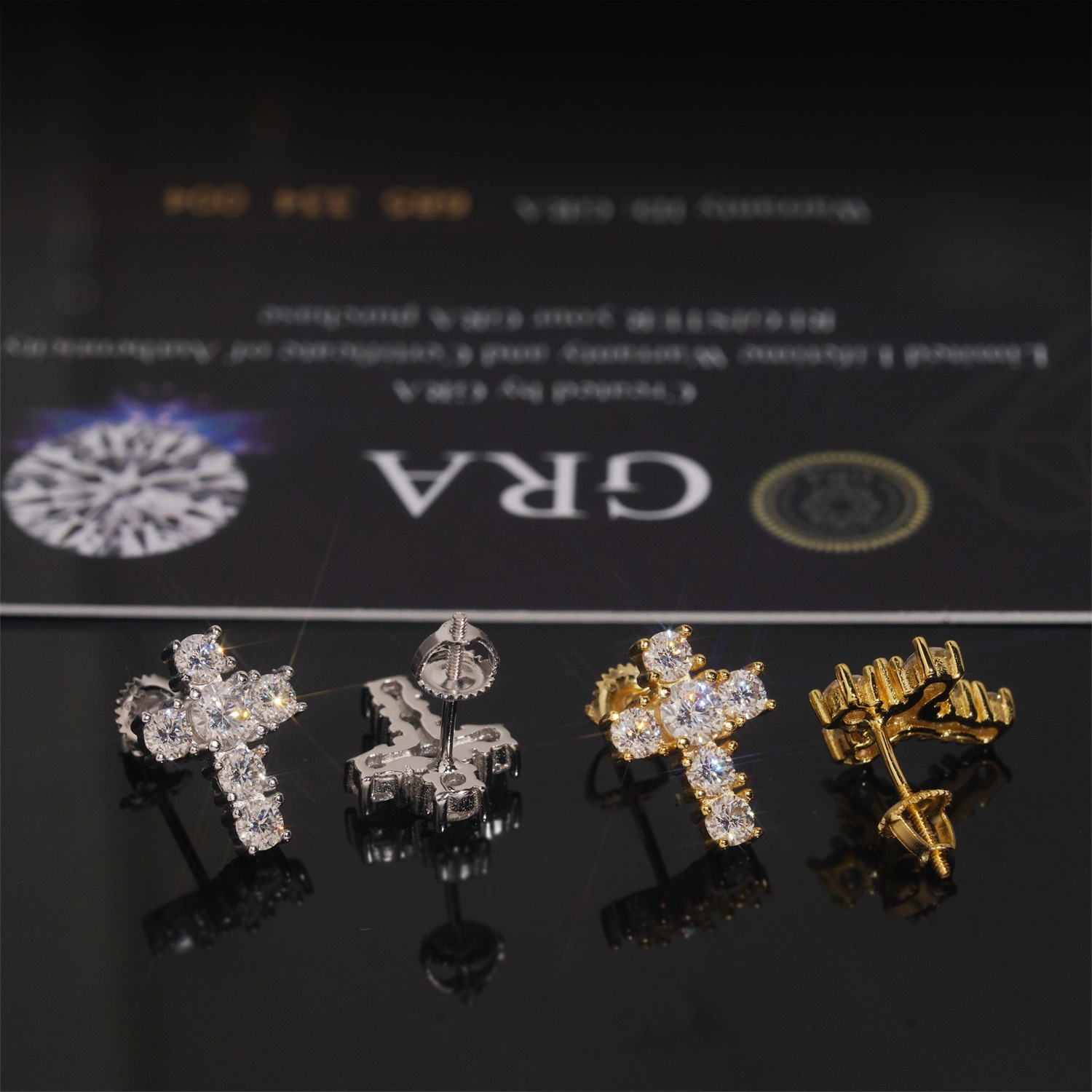 cross-shaped , personalized full-diamond S925 silver inlaid with moissanite, high-quality earrings jewelry
