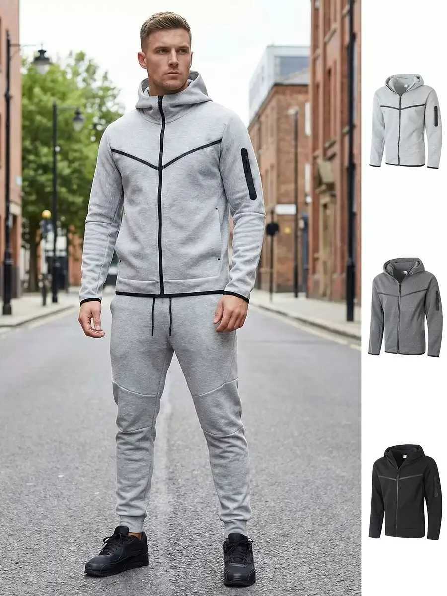 2026 New hot Cross-Border Hoodie Sweatshirt Casual Sports Leisure Set Men's Long Pants Jacket Combination Polyester Fiber S261017F3BG
